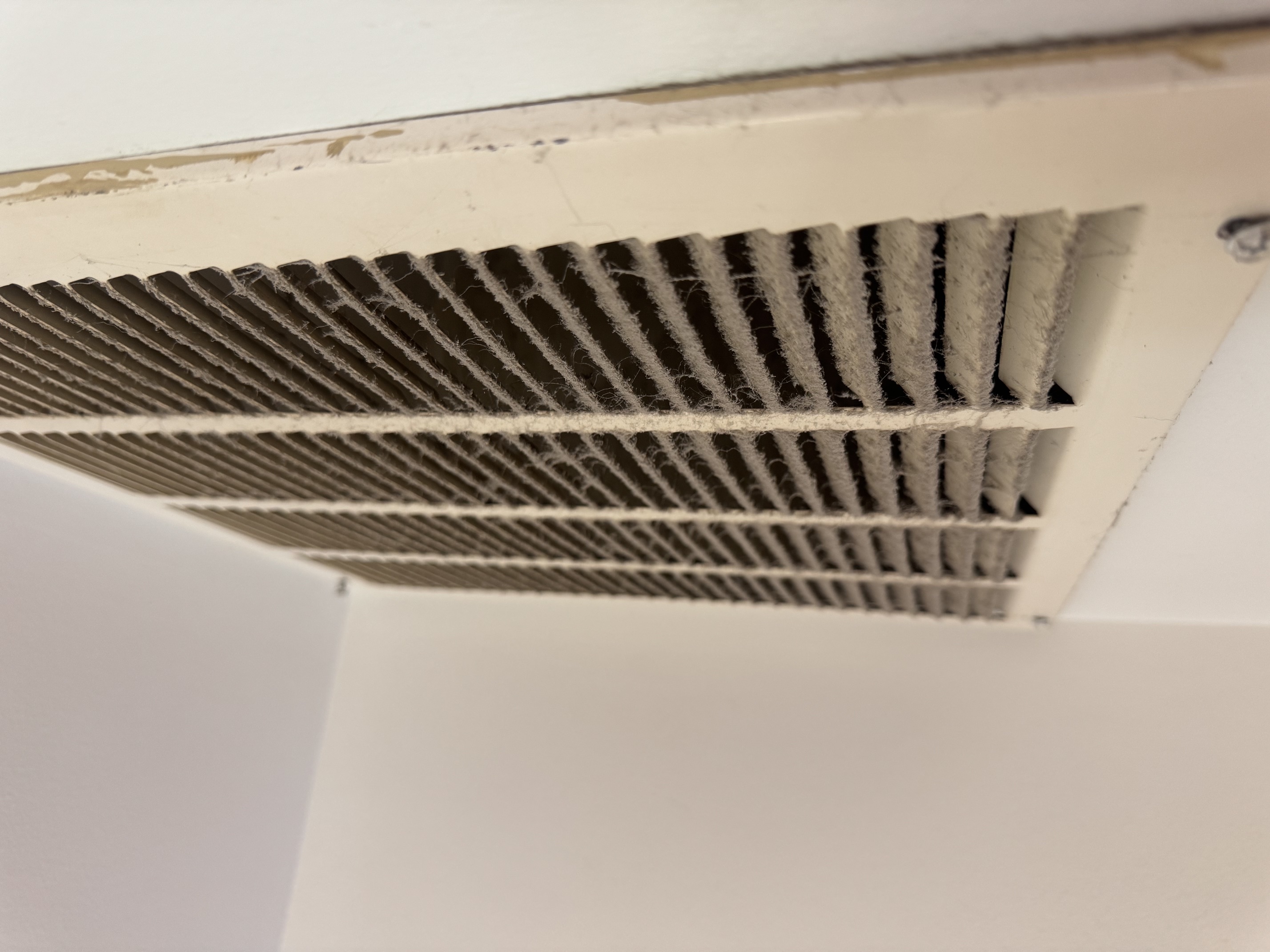 Dusty air vent before cleaning